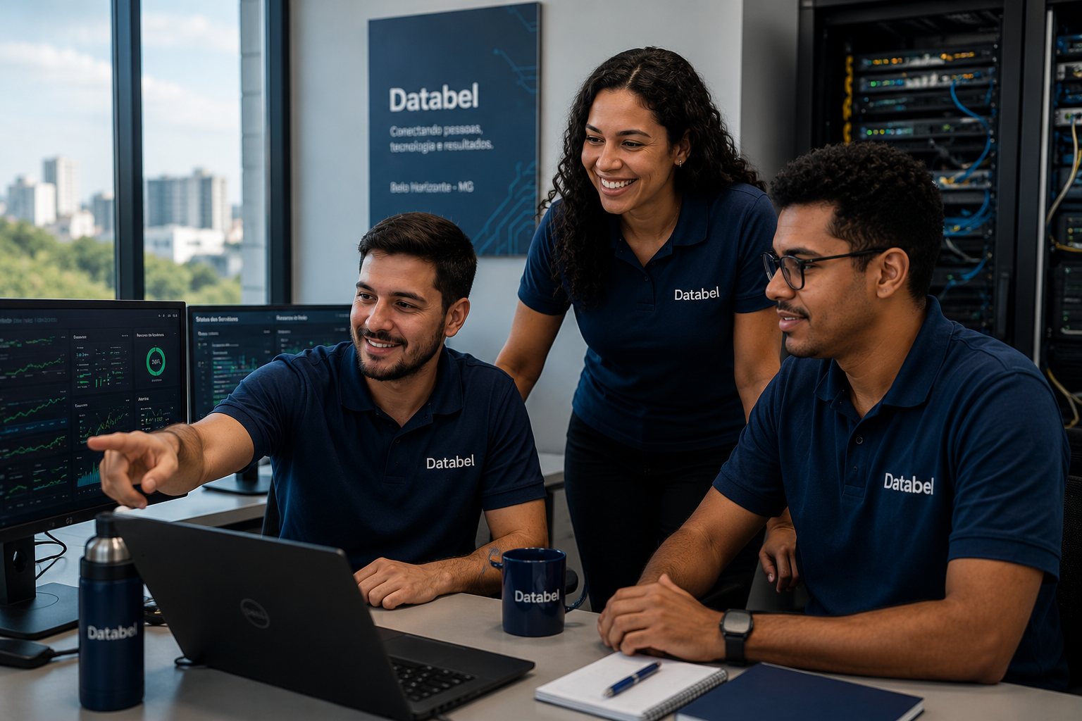Equipe Databel realizando outsourcing de TI em empresa de Belo Horizonte